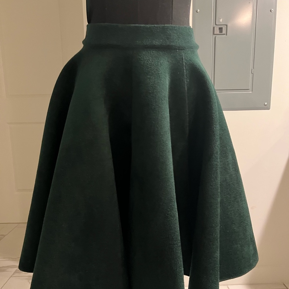 Alaia green princess skirt - fleece wool/viscose/nylon - size 38